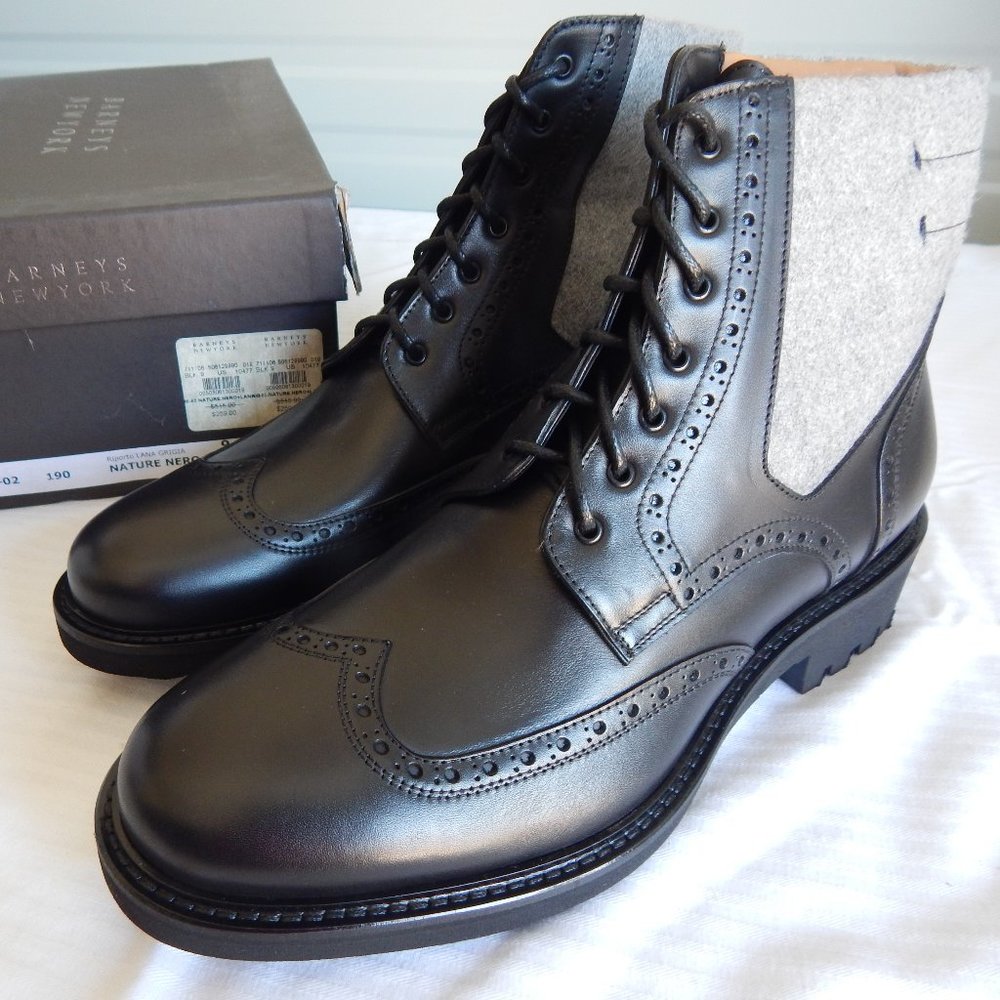 Barneys NY, Men's Leather 2 tone Lace up Boots